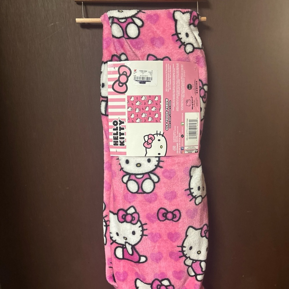 Hello Kitty Pink Bows & Hearts Kids/Childrens Blanket